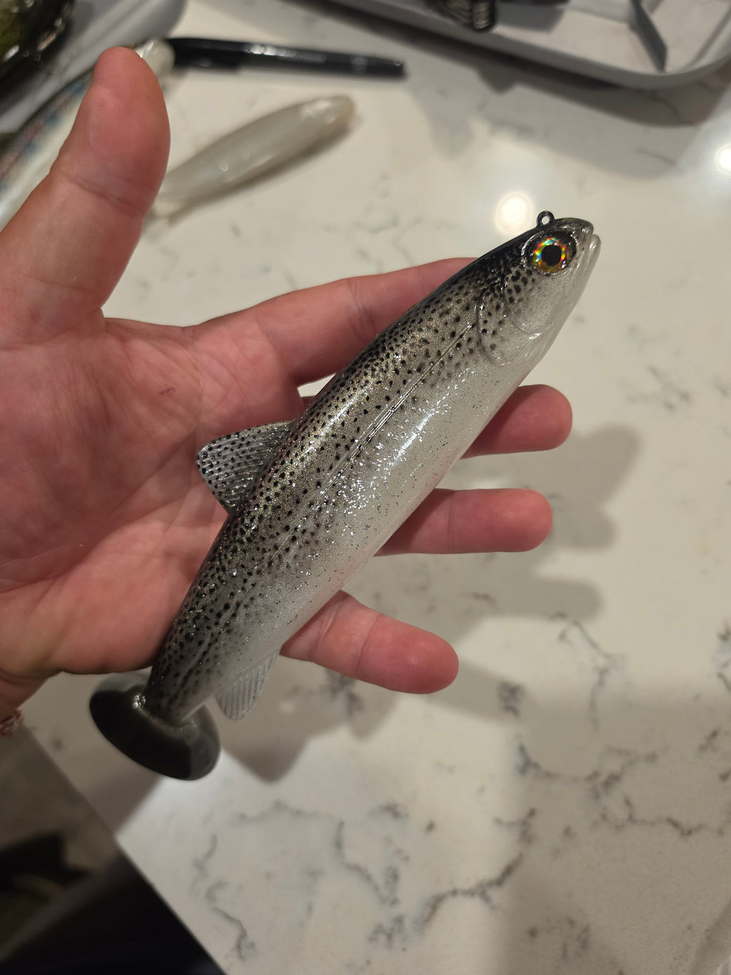 Wedgie8- Silver Trout (glitter)